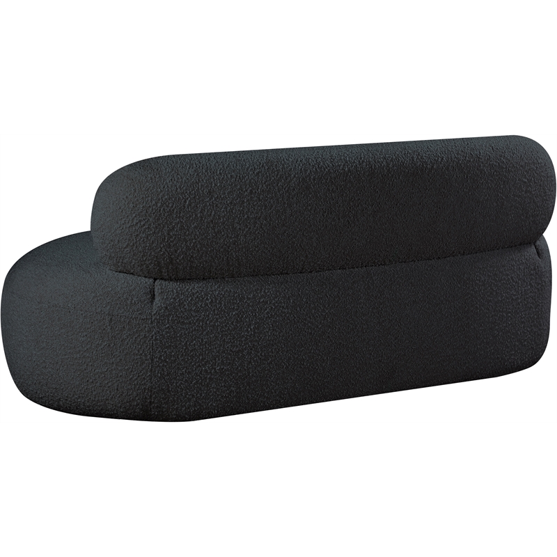 Pemberly Row Contemporary Black Boucle Fabric Sofa - 88.5