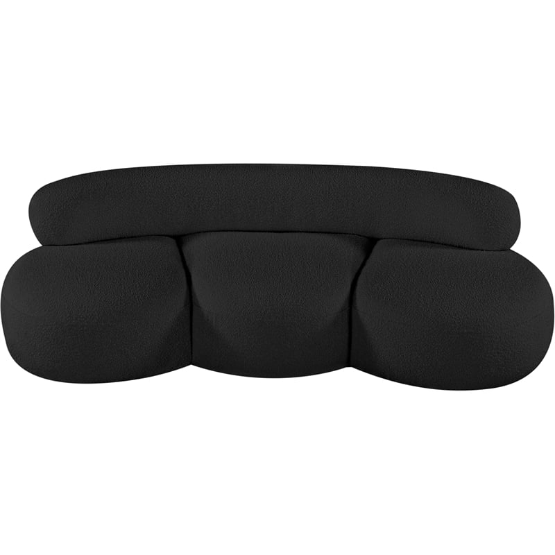 Pemberly Row Contemporary Black Boucle Fabric Sofa - 88.5