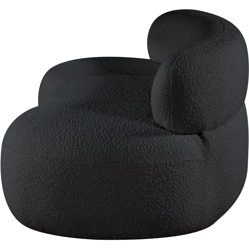 Pemberly Row Contemporary Black Boucle Fabric Sofa - 88.5
