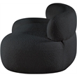 Pemberly Row Contemporary Black Boucle Fabric Sofa - 88.5