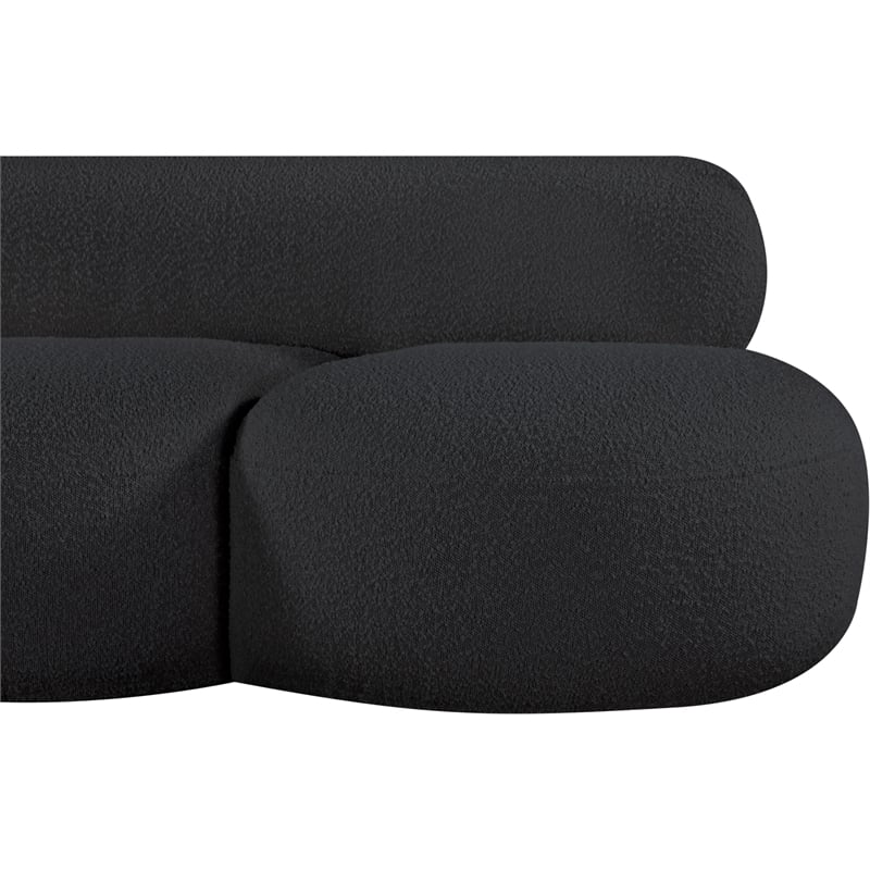 Pemberly Row Contemporary Black Boucle Fabric Sofa - 88.5