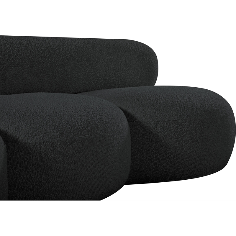 Pemberly Row Contemporary Black Boucle Fabric Sofa - 88.5