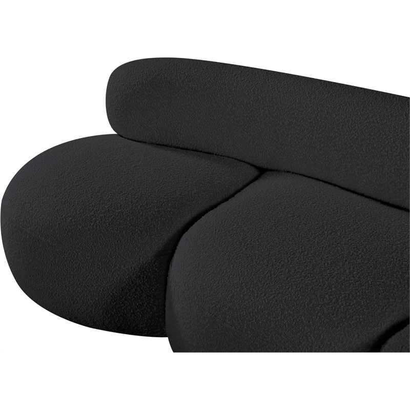 Pemberly Row Contemporary Black Boucle Fabric Sofa - 88.5
