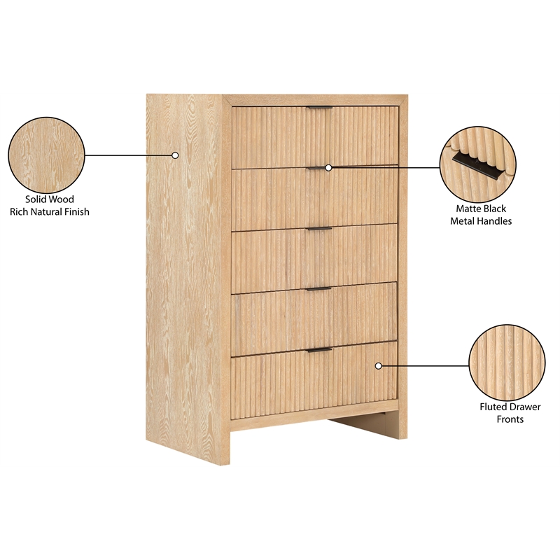 Pemberly Row Contemporary Natural Oak Veneer Chest - 32