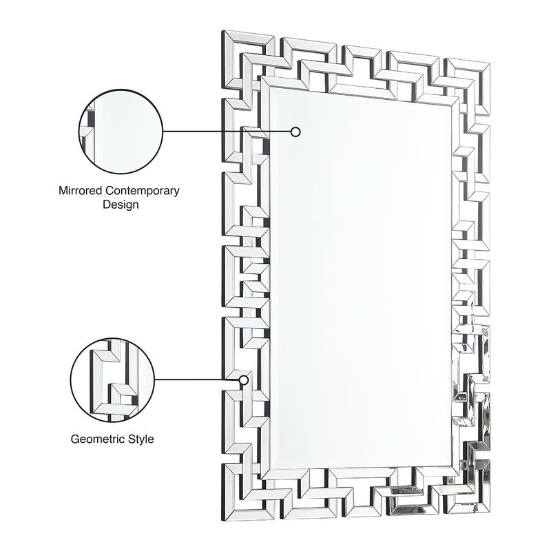 Pemberly Row Contemporary Geometric Designed Mirror - 31.5