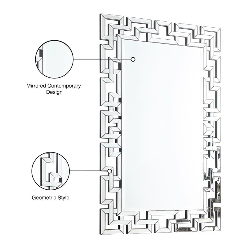 Pemberly Row Contemporary Geometric Designed Mirror - 31.5