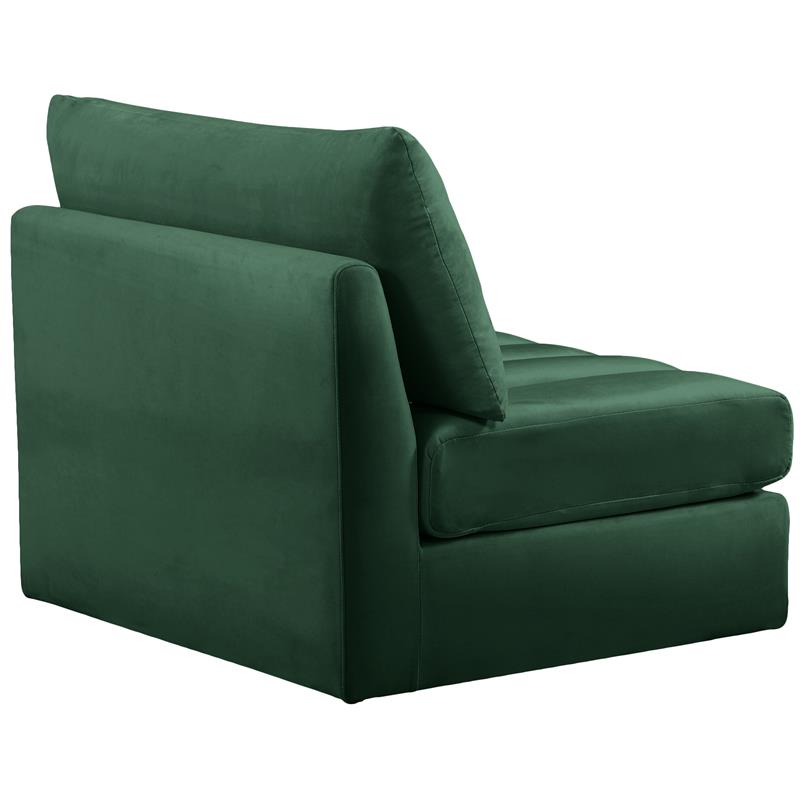 Pemberly Row Contemporary Soft Green Velvet Armless - 37