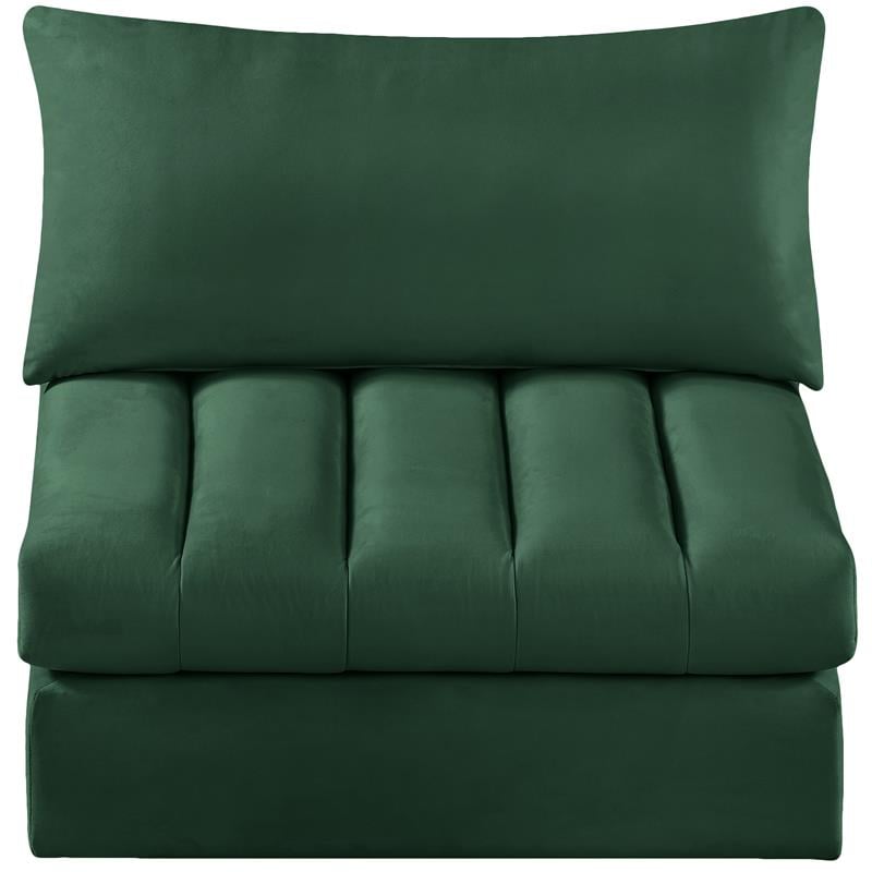 Pemberly Row Contemporary Soft Green Velvet Armless - 37