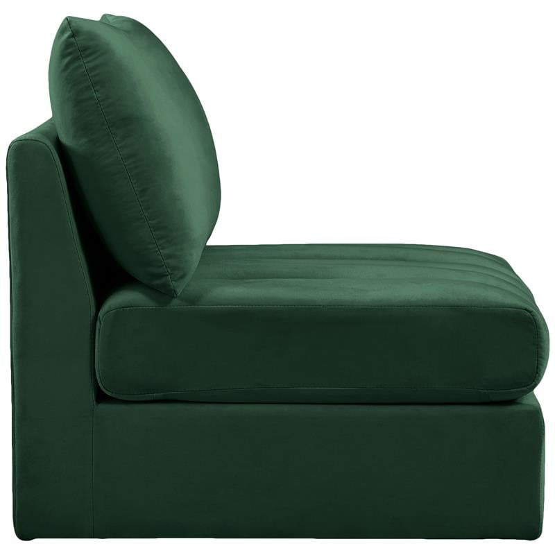 Pemberly Row Contemporary Soft Green Velvet Armless - 37