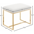 Pemberly Row Contemporary Soft Gold Ottoman / Stool - 22.5