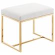 Pemberly Row Contemporary Soft Gold Ottoman / Stool - 22.5