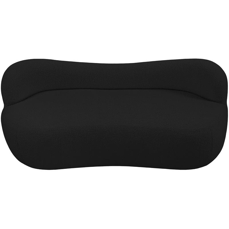 Pemberly Row Modern / Contemporary Black Boucle Fabric Bench