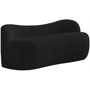 Pemberly Row Modern / Contemporary Black Boucle Fabric Bench