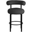 Pemberly Row Contemporary Black Boucle Fabric Stool - 23
