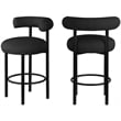 Pemberly Row Contemporary Black Boucle Fabric Stool - 23
