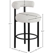 Pemberly Row Contemporary Cream Boucle Fabric Stool - 23