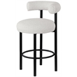 Pemberly Row Contemporary Cream Boucle Fabric Stool - 23