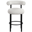 Pemberly Row Contemporary Cream Boucle Fabric Stool - 23
