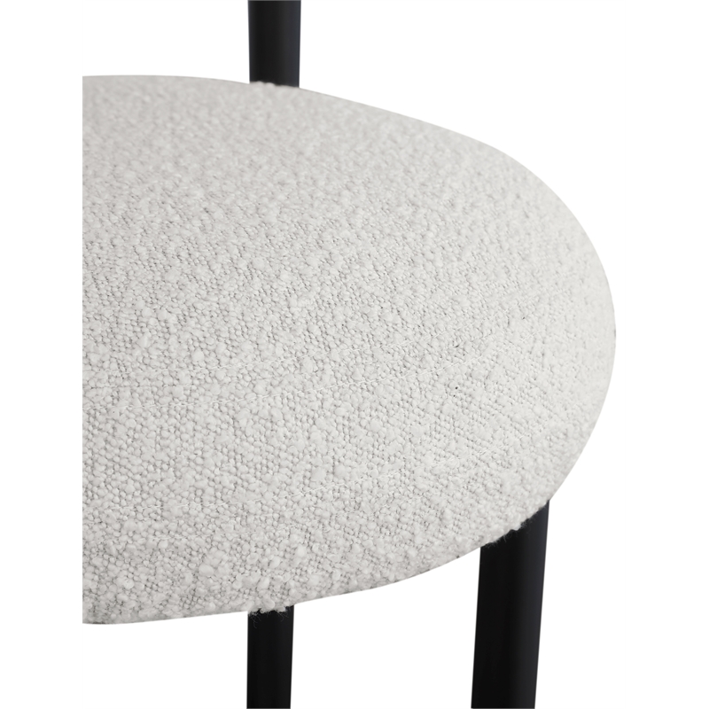 Pemberly Row Contemporary Cream Boucle Fabric Stool - 23