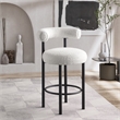 Pemberly Row Contemporary Cream Boucle Fabric Stool - 23