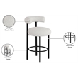 Pemberly Row Contemporary Cream Boucle Fabric Stool - 23