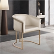 Pemberly Row Contemporary Cream Velvet Dining Chair - 24.5