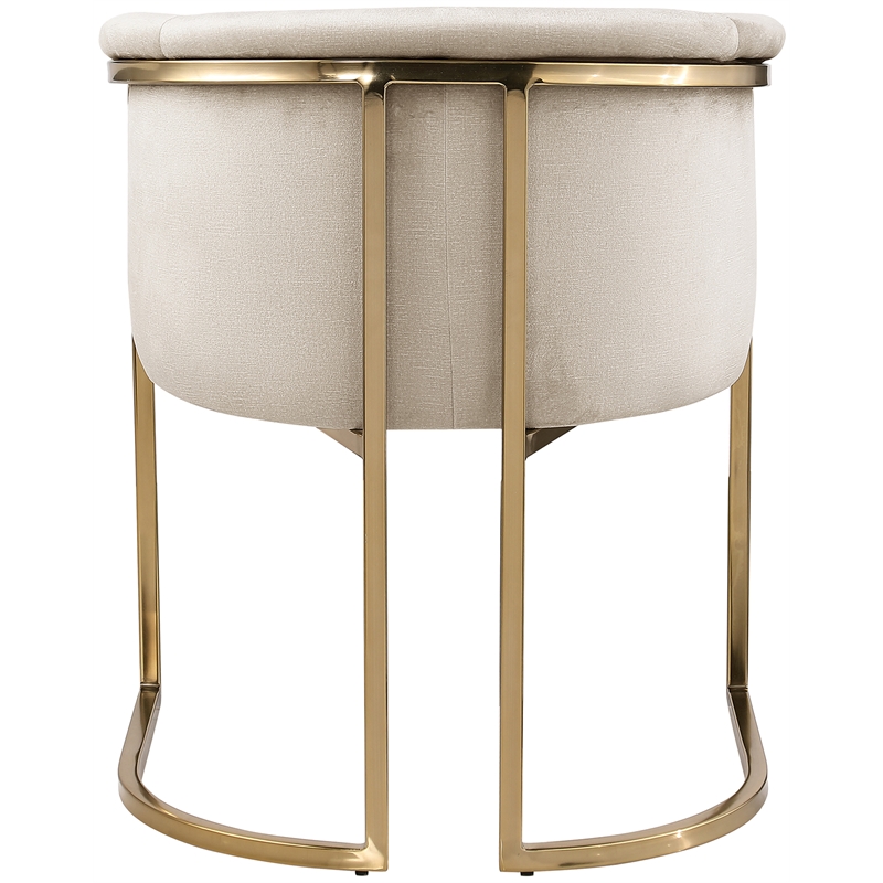 Pemberly Row Contemporary Cream Velvet Dining Chair - 24.5