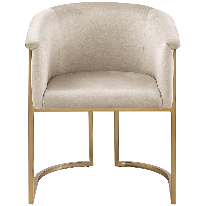 Pemberly Row Contemporary Cream Velvet Dining Chair - 24.5