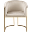 Pemberly Row Contemporary Cream Velvet Dining Chair - 24.5