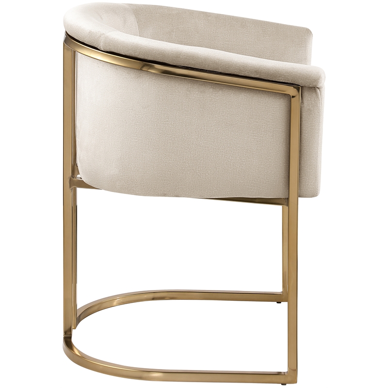 Pemberly Row Contemporary Cream Velvet Dining Chair - 24.5