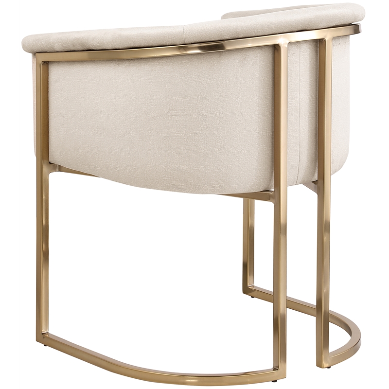 Pemberly Row Contemporary Cream Velvet Dining Chair - 24.5