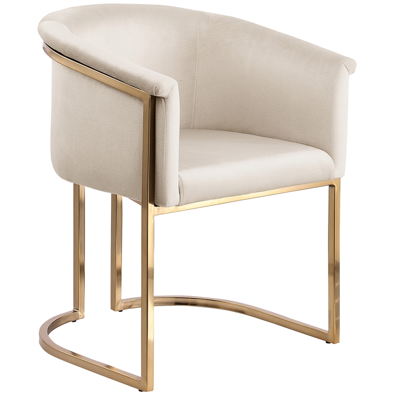 Pemberly Row Contemporary Cream Velvet Dining Chair - 24.5