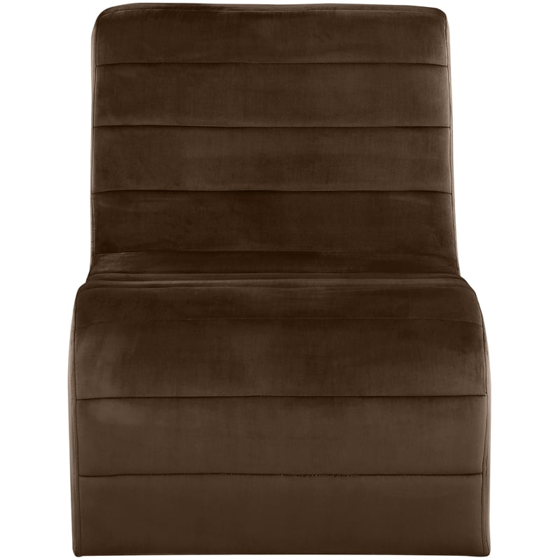 Pemberly Row Contemporary Brown Velvet Accent Chair - 26.4