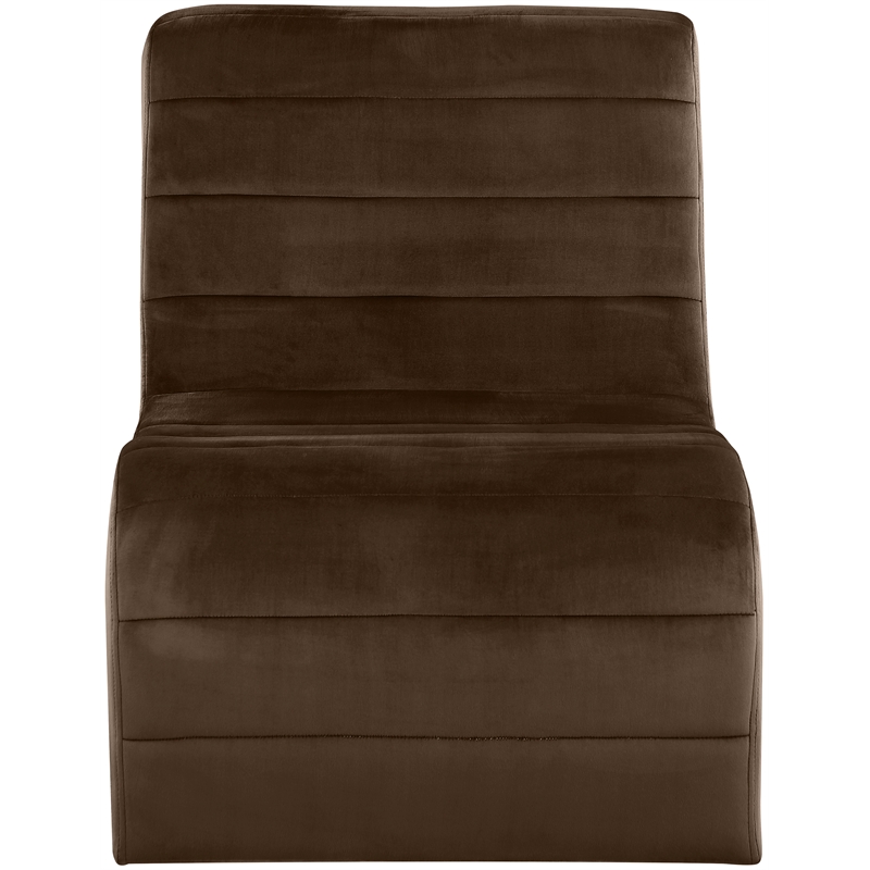 Pemberly Row Contemporary Brown Velvet Accent Chair - 26.4