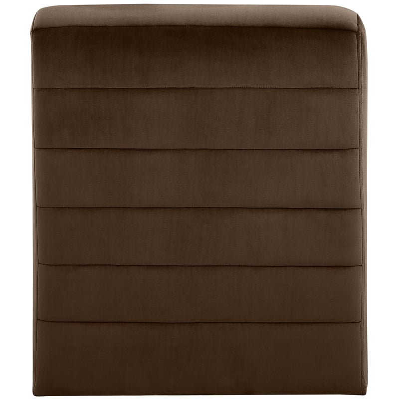Pemberly Row Contemporary Brown Velvet Accent Chair - 26.4
