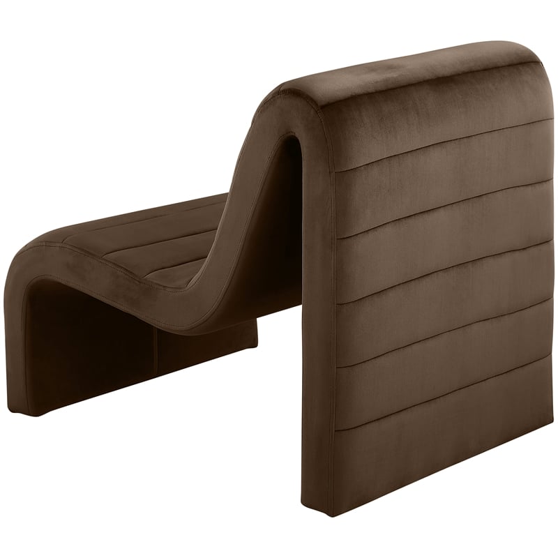 Pemberly Row Contemporary Brown Velvet Accent Chair - 26.4
