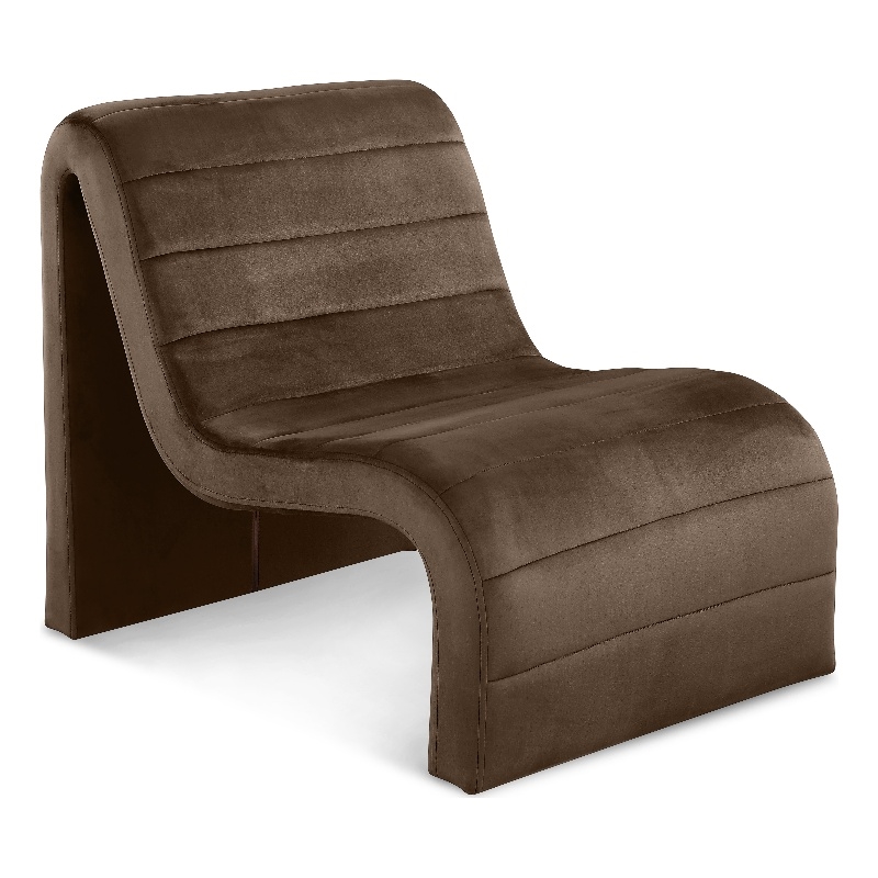 Pemberly Row Contemporary Brown Velvet Accent Chair - 26.4