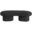 Pemberly Row Contemporary Black Boucle Fabric Bench - 59