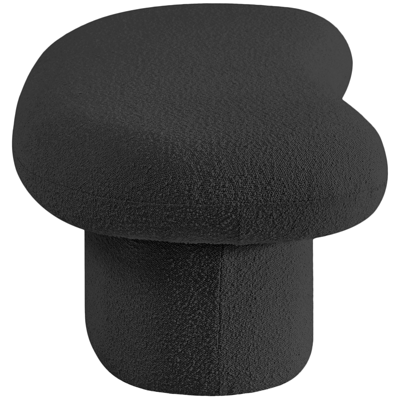 Pemberly Row Contemporary Black Boucle Fabric Bench - 59