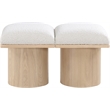 Pemberly Row Contemporary Cream Boucle Fabric Bench - 31