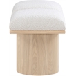 Pemberly Row Contemporary Cream Boucle Fabric Bench - 31