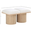 Pemberly Row Contemporary Cream Boucle Fabric Bench - 31