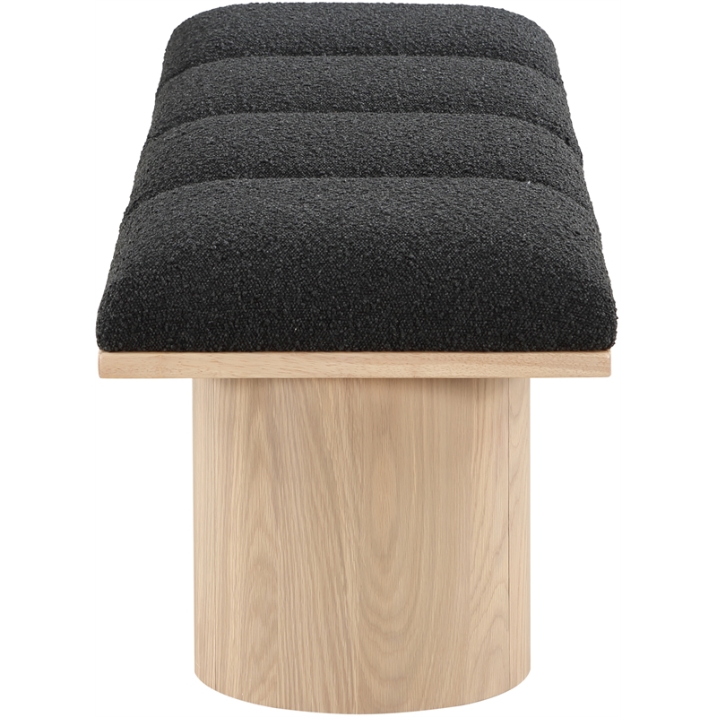 Pemberly Row Contemporary Black Boucle Fabric Bench - 72