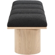 Pemberly Row Contemporary Black Boucle Fabric Bench - 72