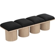 Pemberly Row Contemporary Black Boucle Fabric Bench - 72