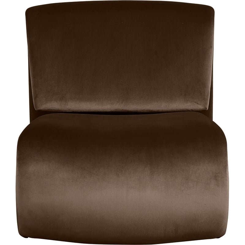 Pemberly Row Contemporary Brown Velvet Accent Chair - 26
