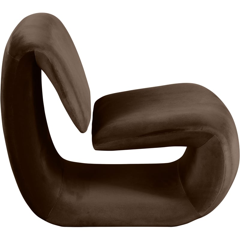 Pemberly Row Contemporary Brown Velvet Accent Chair - 26