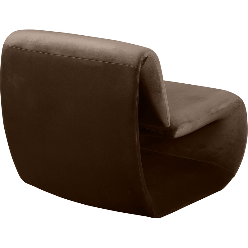 Pemberly Row Contemporary Brown Velvet Accent Chair - 26