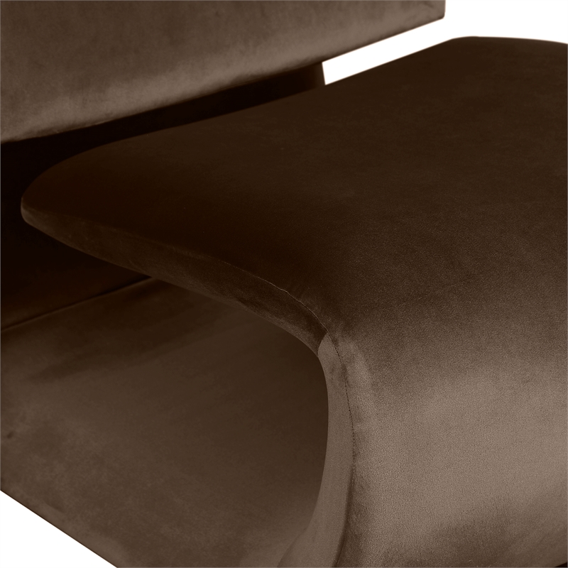 Pemberly Row Contemporary Brown Velvet Accent Chair - 26