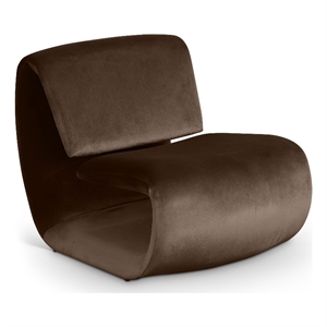 Pemberly Row Contemporary Brown Velvet Accent Chair - 26&quotW x 34.5&quotD x 27&quotH